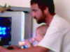Daddy & Baby on Computer